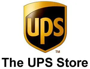 A ups logo with the words 