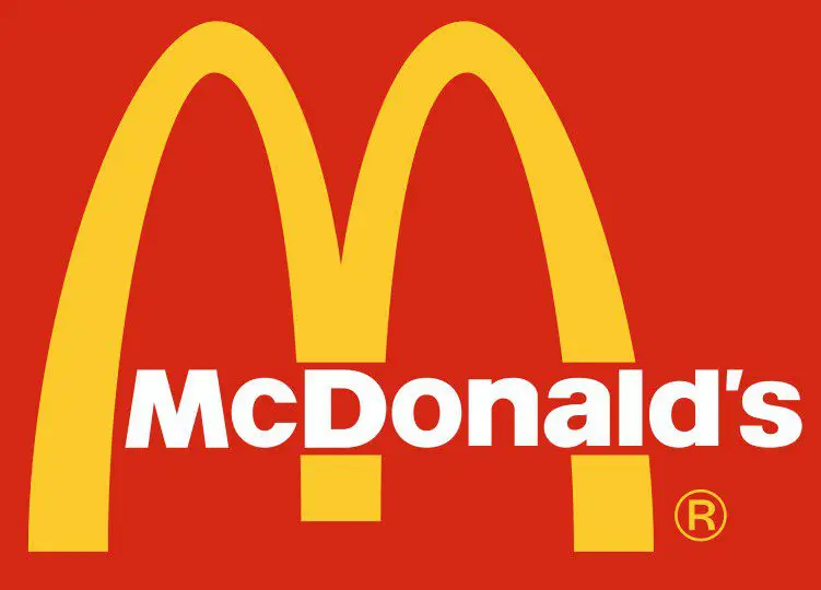 A red background with the word mcdonald on it.
